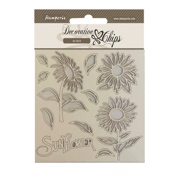 Stamperia, Decorative chips cm 14x14 - Sunflower Art