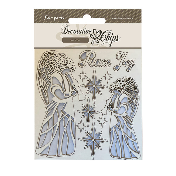 Stamperia, Decorative chips cm 14x14 - Angels