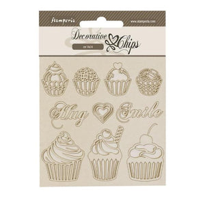 Stamperia Decorative chips cm 14x14 - Coffee and Chocolate sweety