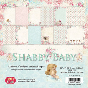 SHABBY BABY, Craft and You Design, Paper Set of 12 sheets 12x12" (200gsm)