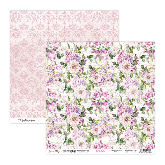 Violetta, Scrapboys  12x12  Double Sided Designer Scrapbooking Single Sheet , Cardstock