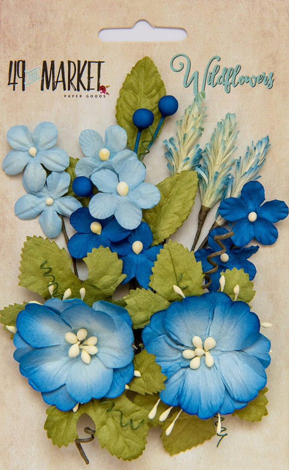 49 And Market Wildflowers -Cobalt-  Handmade flowers