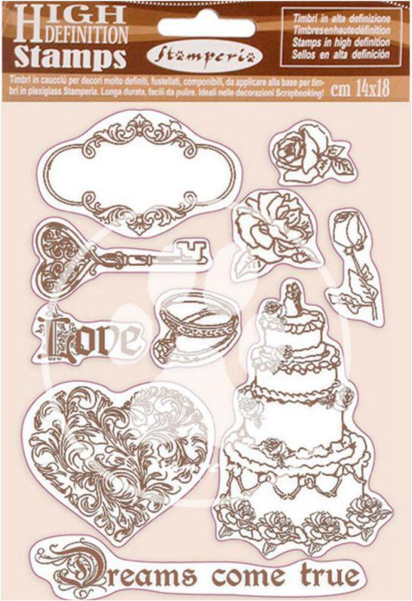 WTKCC202 Stamperia * Sleeping Beauty Dreams came true *HD NATURAL RUBBER STAMP CM 14X18