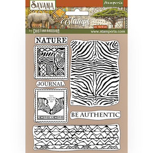 HD Natural Rubber Stamp cm 14x18 - Savana zebra texture