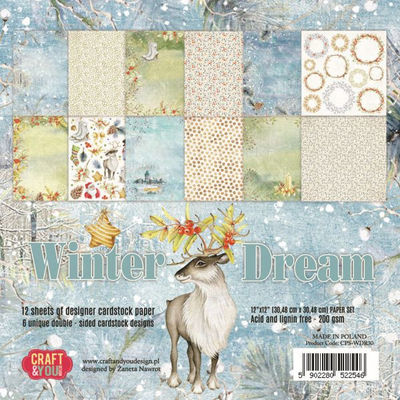 Winter DREAM, Craft and You Design, Paper Set of 12 sheets 12x12