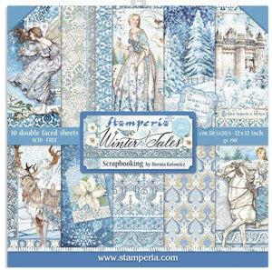 SBBL76 Stamperia Double-Sided Paper Pad 12"X12" 10/Pkg Winter Tales, 10 Designs/1 Each