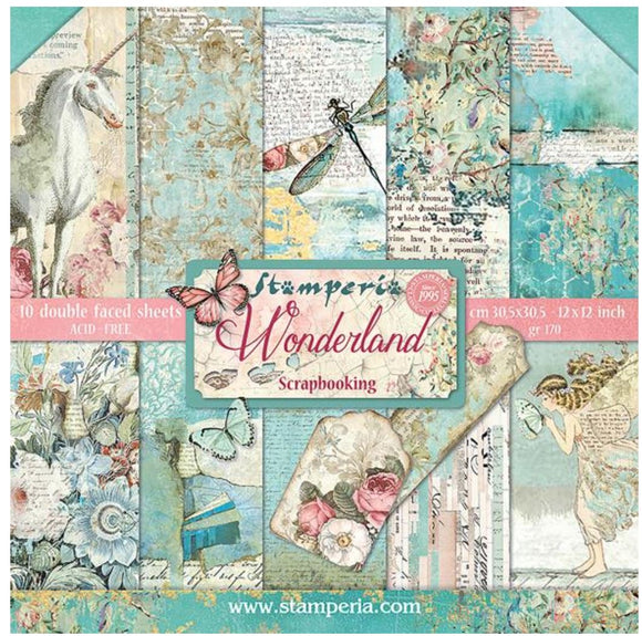 Wonderland  Stamperia Double-Sided Paper Pad 12