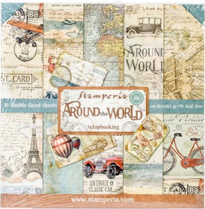 Stamperia, Around the world Stamperia Double-Sided Paper Pad 12"X12" 10/Pkg Around The World, 10 Designs/1 Each