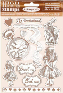 WTKCC185 Stamperia *ALICE *HD NATURAL RUBBER STAMP CM 14X18