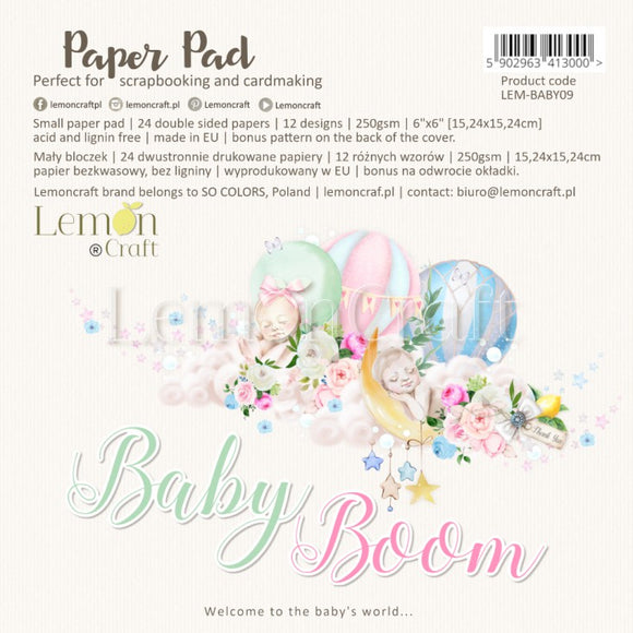 Baby Boom Elements for fussy cutting - Pad scrapbooking papers 6 x 12 - Lemoncraft