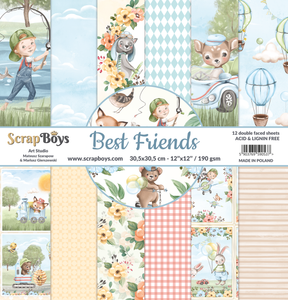 Best Friends, scrapboys, 12 double sided 12x12, scrapbooking paper pack
