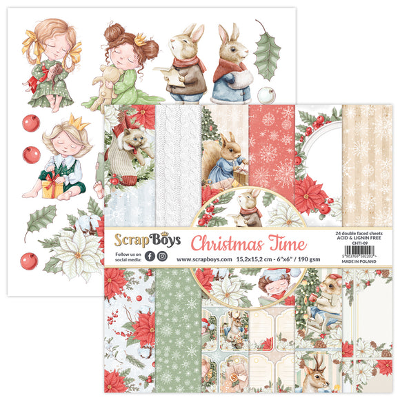 Christmas Time, Scrapboys 24 double sided 6x6, scrapbooking paper pack