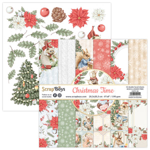Christmas Time, Scrapboys 12 double sided 8x8, scrapbooking paper pack