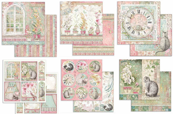 Stamperia *** ORCHIDS and CATS *** Single Sheets  double sided - Stamperia new collection 2020