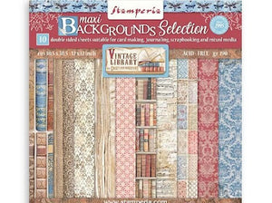 Stamperia,Scrapbooking Pad 10 sheets cm 30,5x30,5 (12"x12") - backgrounds vintage library