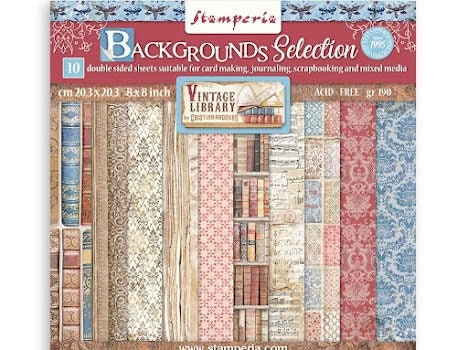 Stamperia,Scrapbooking Small Pad 10 sheets cm 20,3X20,3 (8