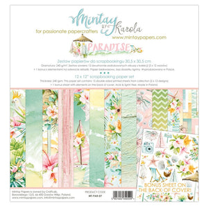 Mintay *** PARADISE ***  12 x12  Double Sided Designer Scrapbooking Paper Pack collection, Cardstock