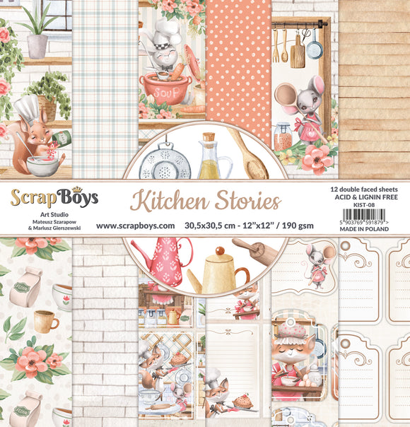 Kitchen Stories, scrapboys, 12 double sided 12x12, scrapbooking paper pack