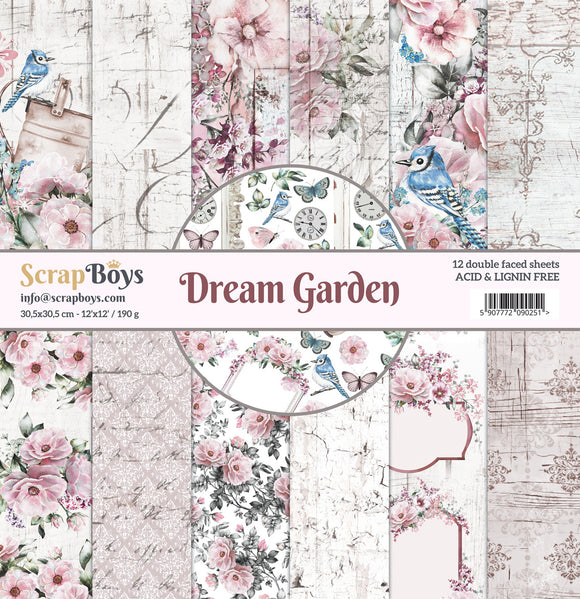 Dream Garden, scrapboys, 12 double sided 12x12, scrapbooking paper pack