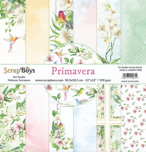 Primavera, scrapboys, 12 double sided 12x12, scrapbooking paper pack