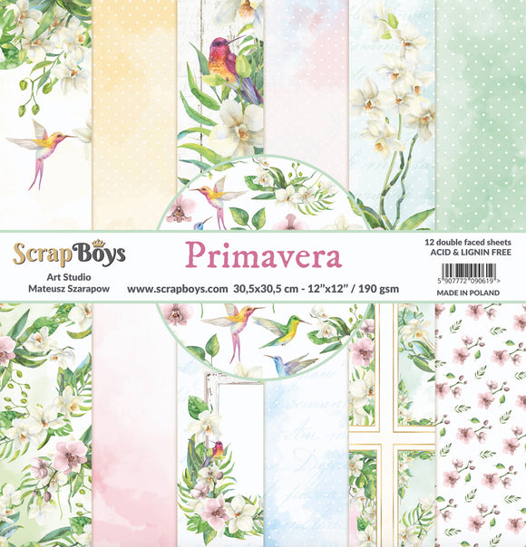 Primavera, scrapboys, 12 double sided 12x12, scrapbooking paper pack