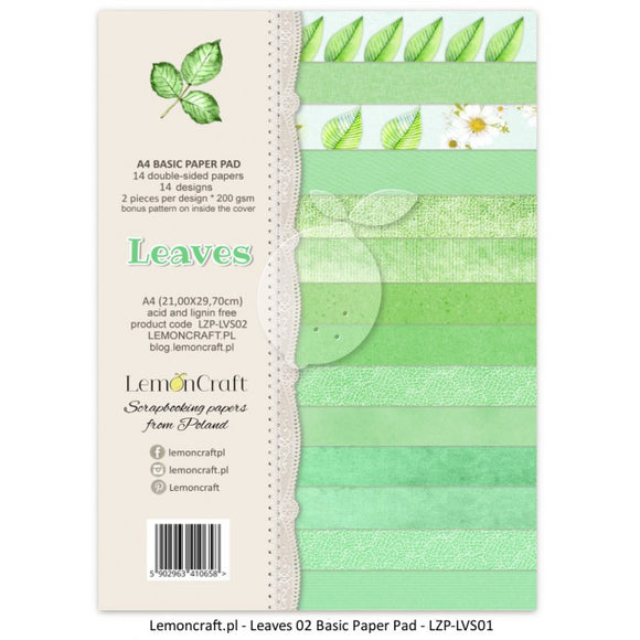 Stack of basic scrapbooking papers - Leaves 02- Lemoncraft