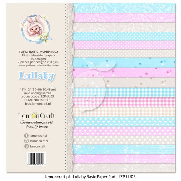 Lullaby 12x12  Stack of basic scrapbooking papers - Lemoncraft