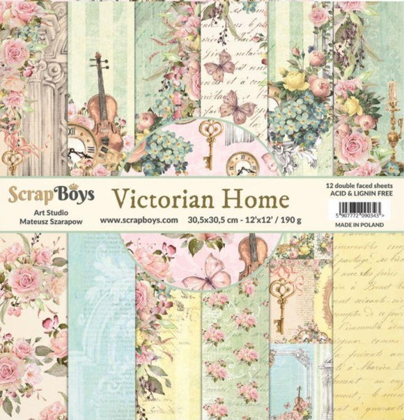 Victorian Home, scrapboys, 12 double sided 12x12, scrapbooking paper pack