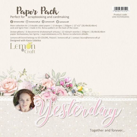 Yesterday - Set of scrapbooking papers 12x12 - Lemoncraft